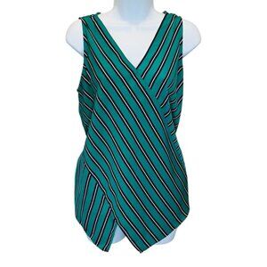 Simply Styled Women’s Size L Green Striped Tank Top